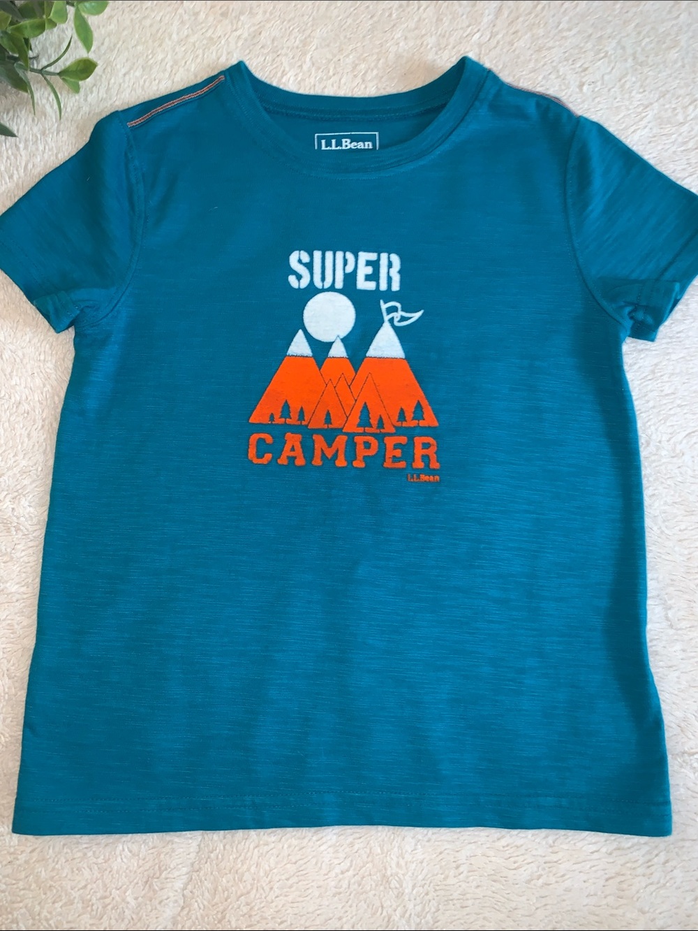 L.L.Bean Teal Camper T-shirt M 5/6 EUC Top